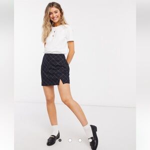 Abercrombie & Fitch Plaid Cut on the Bias Mini Skirt